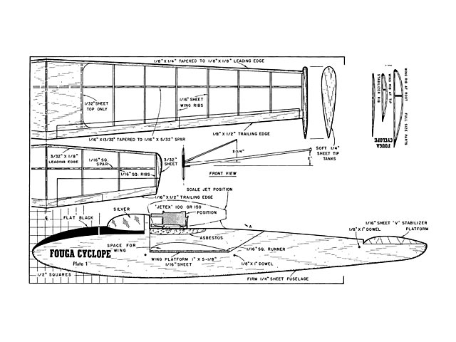 fouga cyclope profile glider illus