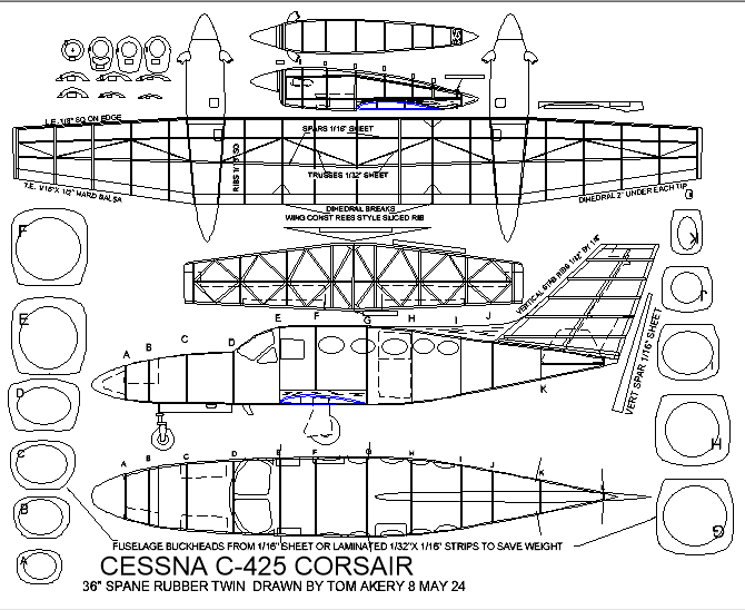 cessna c425 corsair 36in illus