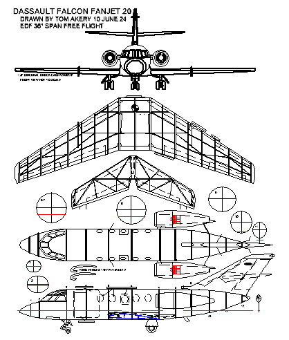 dassault fanjet 20 36in illus