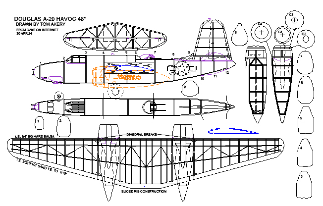 douglas a20 havoc boston 46in illus