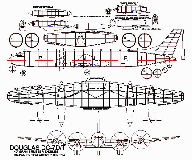 douglas dc 7d t 40in illus