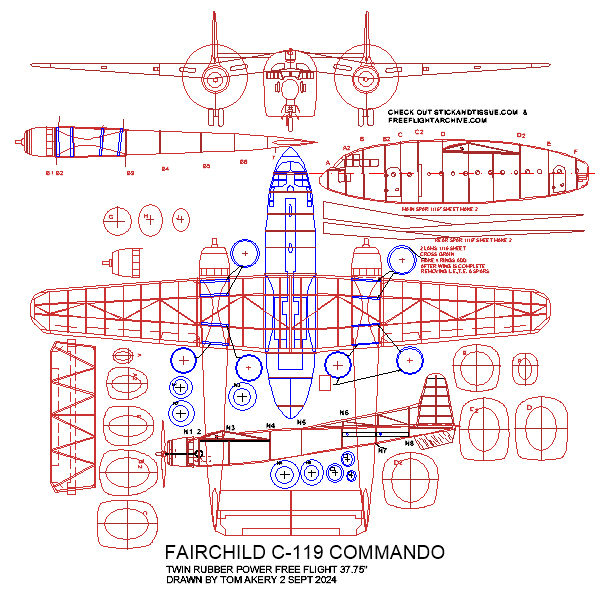fairchild c119 commando 37.75in