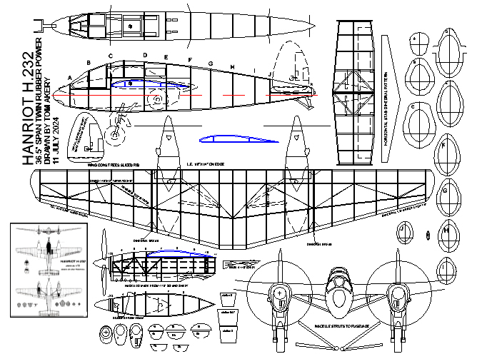 hanriot h232 36.5in illus